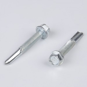 Hexagonal head self drilling screw with 5# drilling point , zinc plated