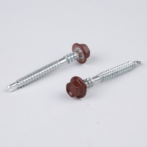 Self drilling screw head painted, double thread