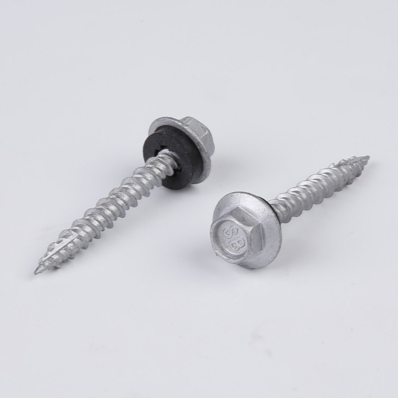 Hex head screw with washer, hi-low thread , Dacromet