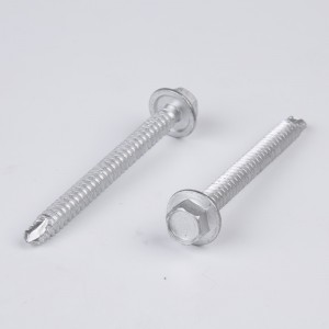 Hex head self drilling screw with flange , Cut tip,